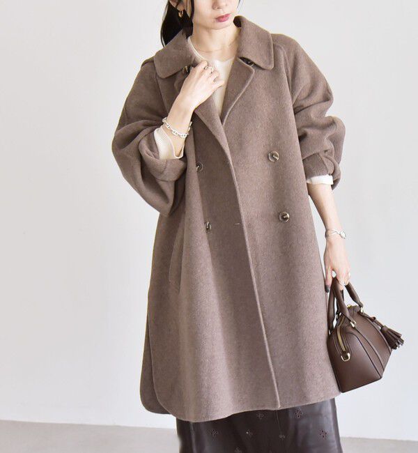 quaranciel「quaranciel: リバー スタンド & テーラード ダブルブレスト Aライン コート」|その他|