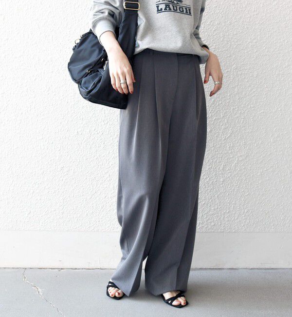 SHIPS any「《一部追加予約》SHIPS any:〈手洗い可能〉2タック ワイド パンツ」|スラックス|