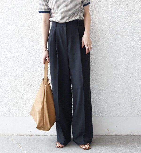 SHIPS any「《一部追加予約》SHIPS any:〈手洗い可能〉2タック ワイド パンツ」|スラックス|