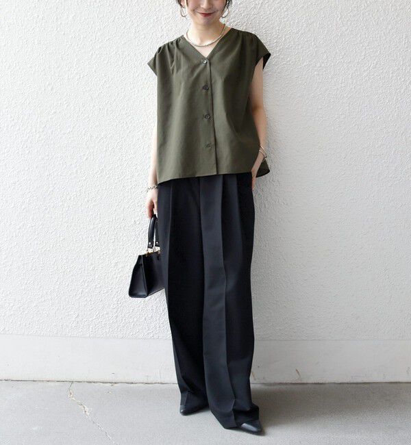 SHIPS any「《一部追加予約》SHIPS any:〈手洗い可能〉2タック ワイド パンツ」|スラックス|