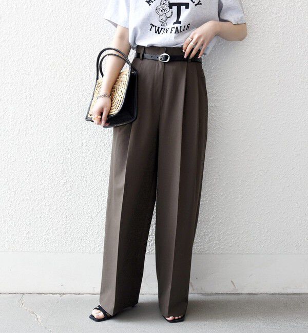 SHIPS any「《一部追加予約》SHIPS any:〈手洗い可能〉2タック ワイド パンツ」|スラックス|