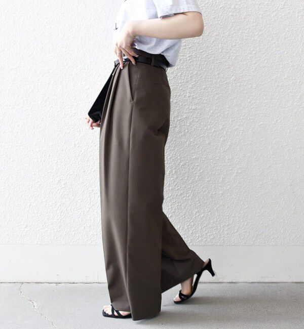 SHIPS any「《一部追加予約》SHIPS any:〈手洗い可能〉2タック ワイド パンツ」|スラックス|