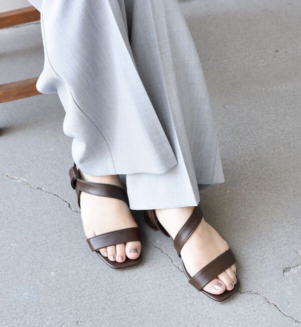 SHIPS Colors 「SHIPS Colors:ストラップ ローヒール サンダル◇」|サンダル|ブラウン