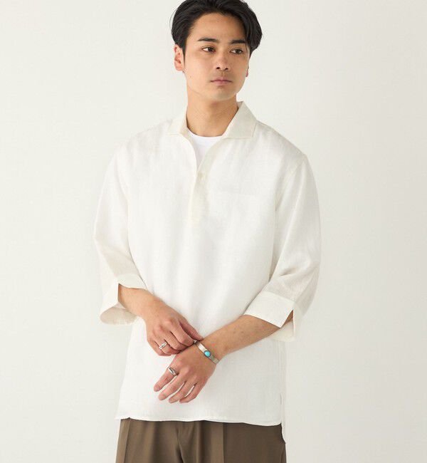 SHIPS Colors 「《一部追加予約》SHIPS Colors:ユーロリネン カプリ シャツ◆」|シャツ・ブラウス|ホワイト
