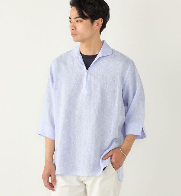 SHIPS Colors 「《一部追加予約》SHIPS Colors:ユーロリネン カプリ シャツ◆」|シャツ・ブラウス|