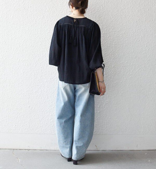 SHIPS any「《予約》SHIPS any:〈洗濯機可能〉コットン ミックス ハシゴ レース ギャザー ブラウス」|シャツ・ブラウス|