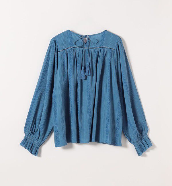 SHIPS any「《予約》SHIPS any:〈洗濯機可能〉コットン ミックス ハシゴ レース ギャザー ブラウス」|シャツ・ブラウス|