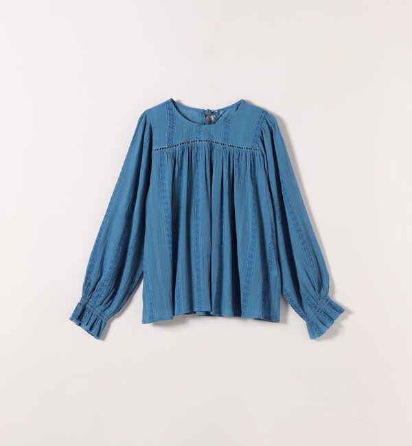 SHIPS any「《予約》SHIPS any:〈洗濯機可能〉コットン ミックス ハシゴ レース ギャザー ブラウス」|シャツ・ブラウス|