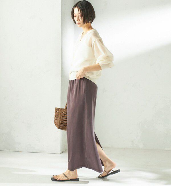 SHIPS for women「《予約》〈手洗い可能〉フィブリル ジャージー ロング スカート」|スカート|