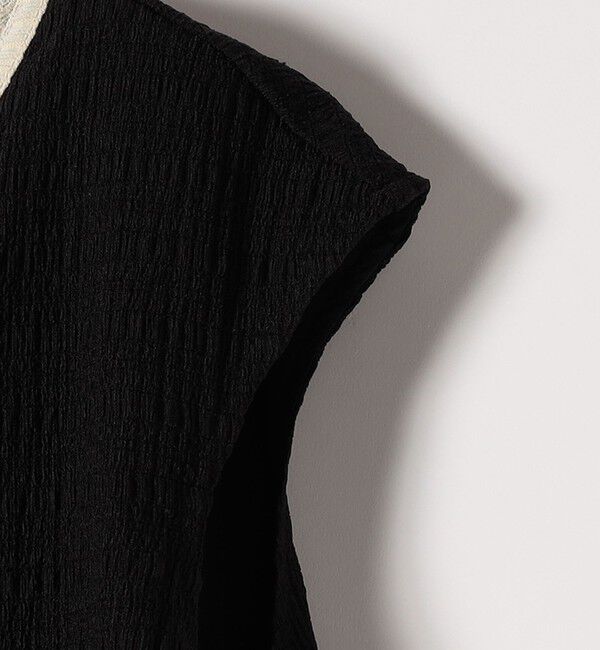 SHIPS any「《予約》SHIPS any:〈洗濯機可能〉ブラウジング バイカラー フレンチスリーブ ワンピース」|ワンピース|