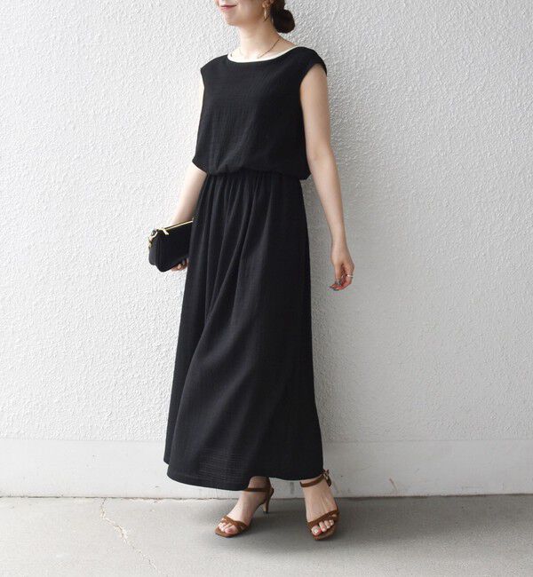 SHIPS any「《予約》SHIPS any:〈洗濯機可能〉ブラウジング バイカラー フレンチスリーブ ワンピース」|ワンピース|