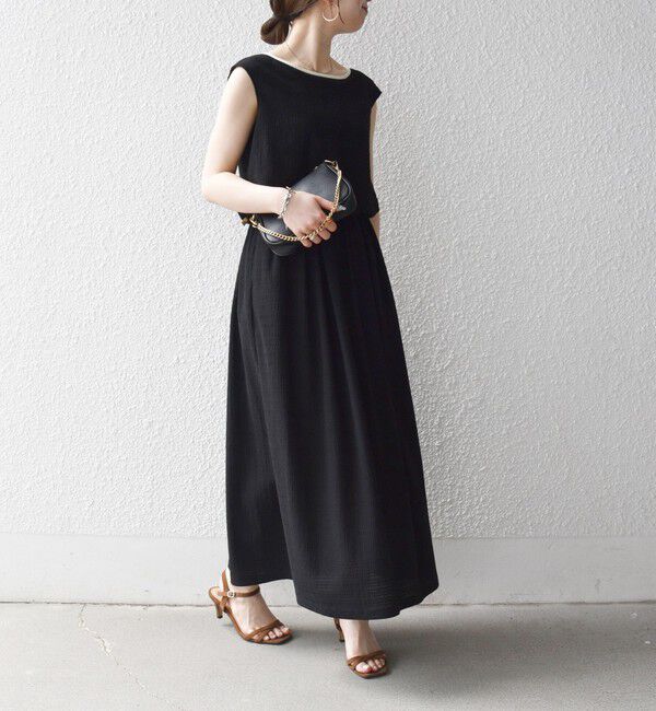 SHIPS any「《予約》SHIPS any:〈洗濯機可能〉ブラウジング バイカラー フレンチスリーブ ワンピース」|ワンピース|