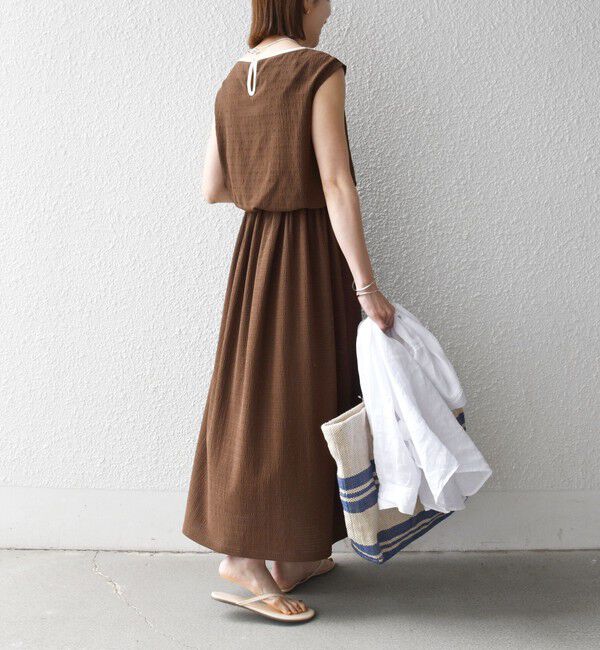 SHIPS any「《予約》SHIPS any:〈洗濯機可能〉ブラウジング バイカラー フレンチスリーブ ワンピース」|ワンピース|