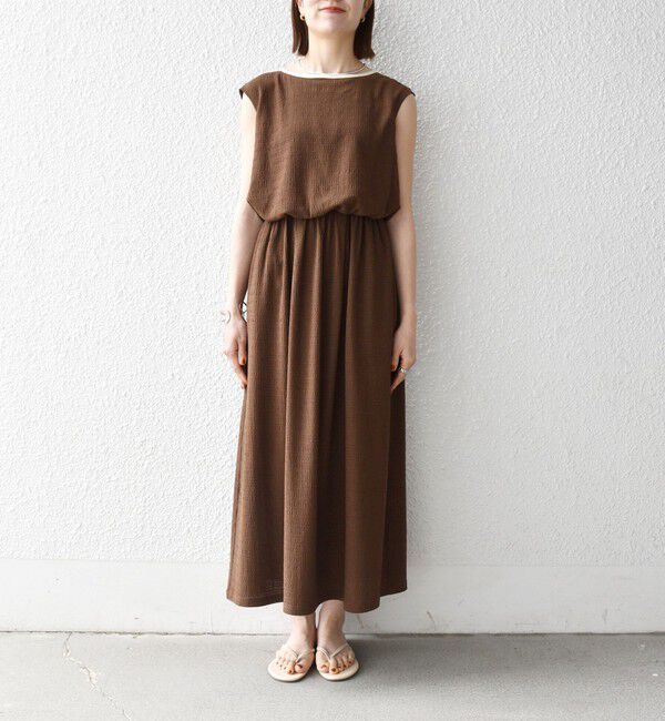 SHIPS any「《予約》SHIPS any:〈洗濯機可能〉ブラウジング バイカラー フレンチスリーブ ワンピース」|ワンピース|