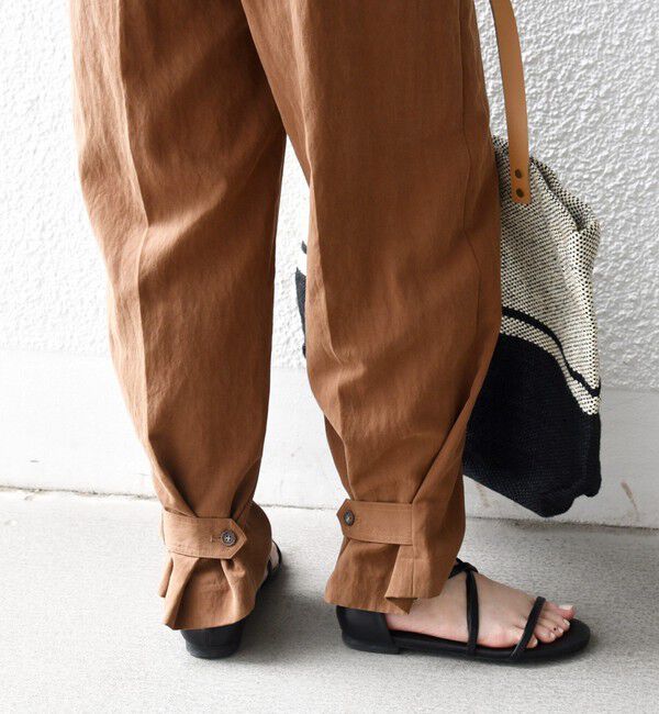 SHIPS any「《予約》SHIPS any:〈手洗い可能〉センター プレス アジャスト ボタン ベイカー パンツ」|その他|