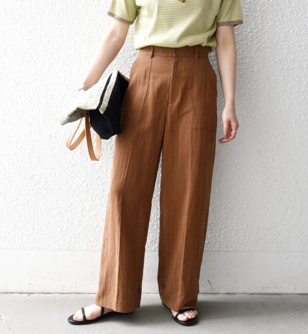 SHIPS any「《予約》SHIPS any:〈手洗い可能〉センター プレス アジャスト ボタン ベイカー パンツ」|その他|