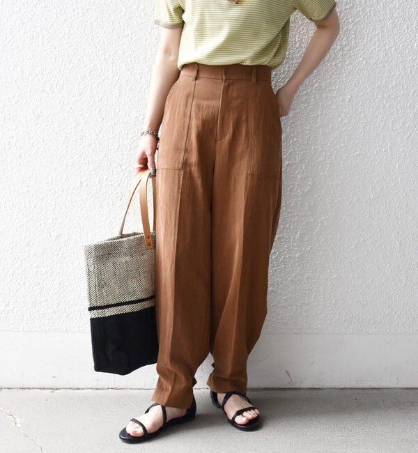 SHIPS any「《予約》SHIPS any:〈手洗い可能〉センター プレス アジャスト ボタン ベイカー パンツ」|その他|