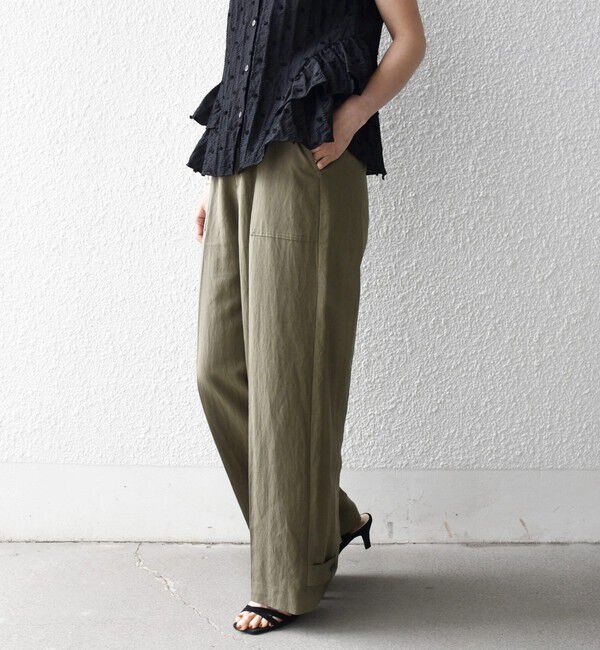 SHIPS any「《予約》SHIPS any:〈手洗い可能〉センター プレス アジャスト ボタン ベイカー パンツ」|その他|