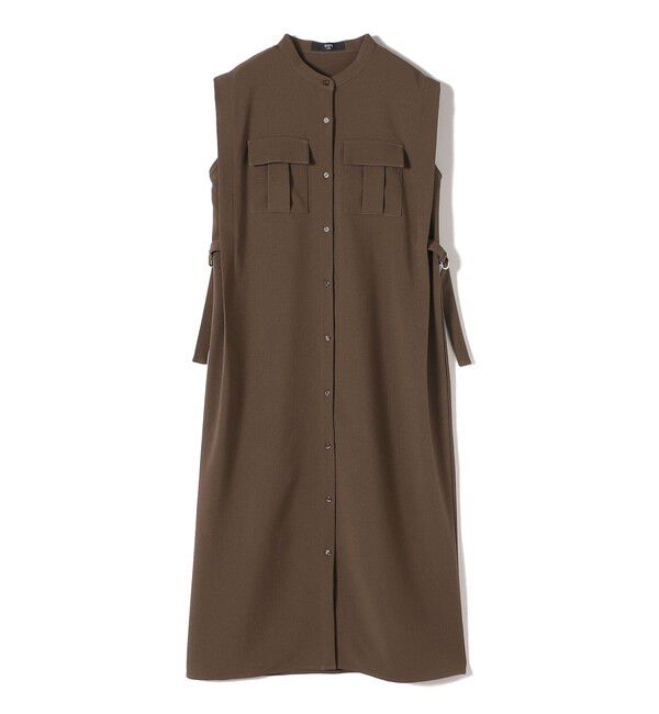 SHIPS Colors 「《予約》SHIPS Colors:〈手洗い可能〉サイド ベルト シャツ ワンピース◆」|ワンピース|ブラウン