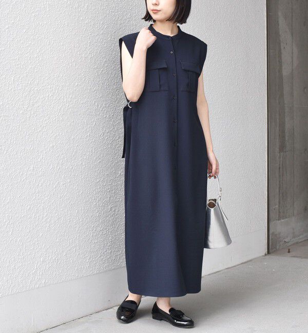 SHIPS Colors 「《予約》SHIPS Colors:〈手洗い可能〉サイド ベルト シャツ ワンピース◆」|ワンピース|