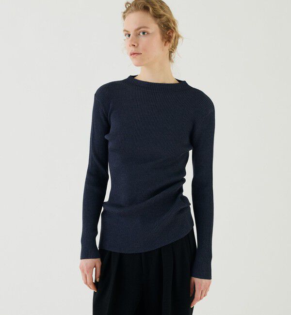 GALERIE VIE「プルミエールウールリブ ビルドネックプルオーバー」|ニット・セーター|