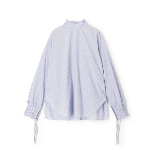 GALERIE VIE「コットン スタンドネックフリルシャツ」|シャツ・ブラウス|66 ブルー系