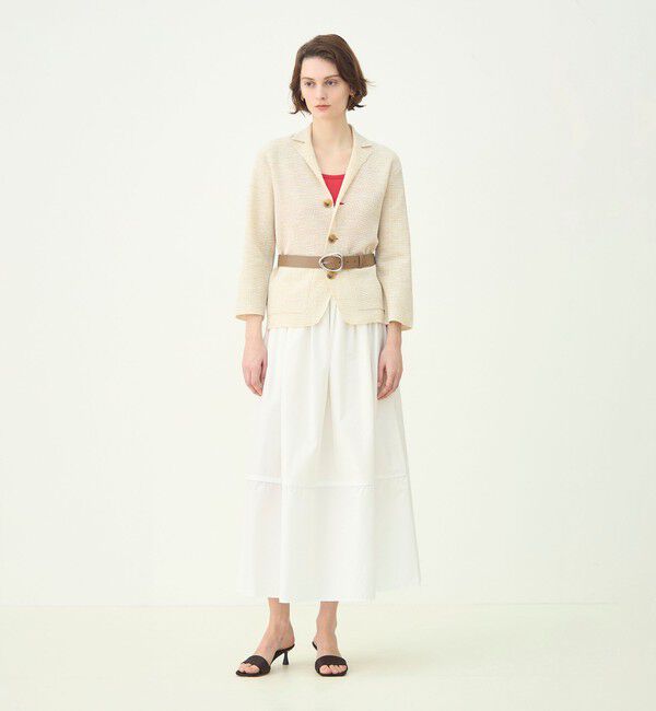 MACPHEE「クリスピータフタ ギャザーマキシスカート」|フレア|