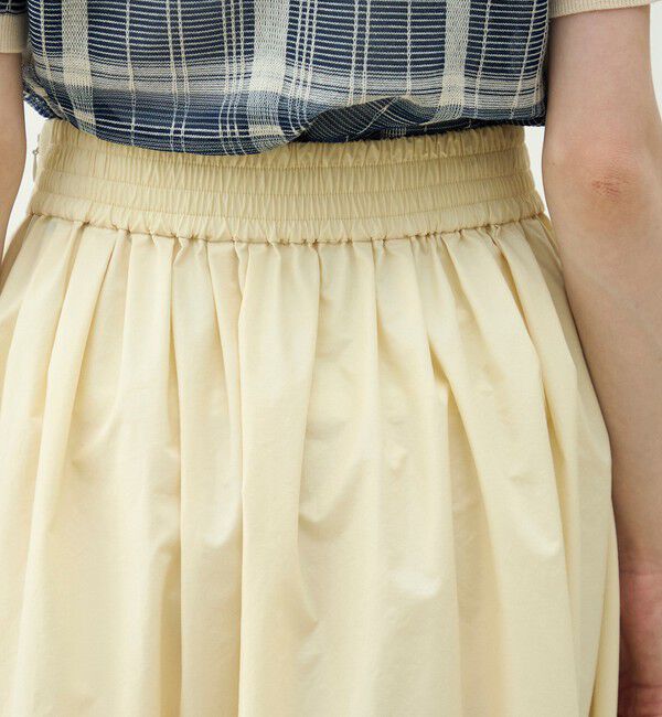 MACPHEE「クリスピータフタ ギャザーマキシスカート」|フレア|