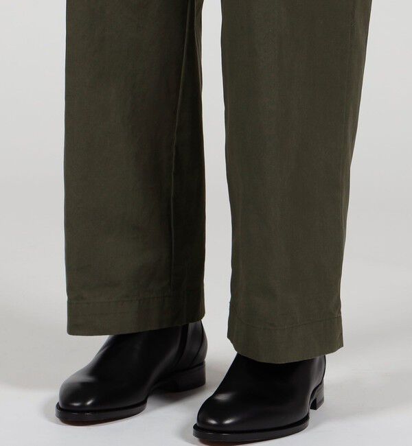 TOMORROWLAND MENS「60/3 コットンオックスフォード 1プリーツバレルパンツ」|チノ|