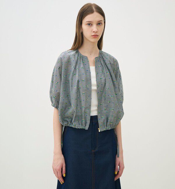 TOMORROWLAND collection「ギンガムエンブロイダリー ジップアップライトブルゾン」|その他|