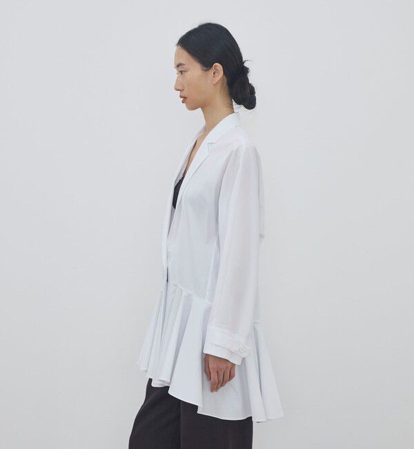 DES PRES「コットンナイロンストレッチ ペプラムジャケット」|テーラードジャケット|