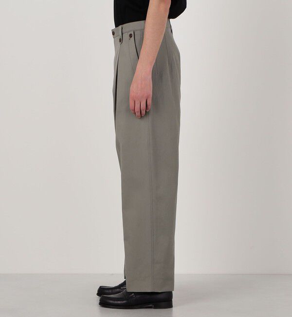 TOMORROWLAND MENS「60/2コットンギャバジン 1タックペグトップパンツ」|チノ|