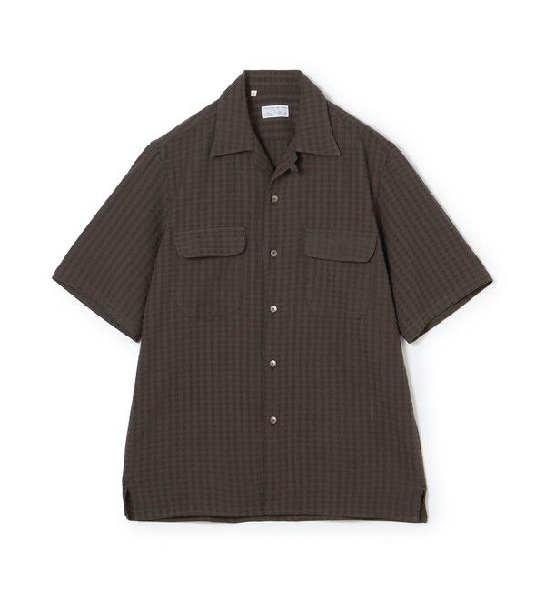 TOMORROWLAND MENS「【別注】Salvatore Piccolo BRYAN コットンドビー オープンカラー ハーフスリーブシャツ」|シャツ・ブラウス|49 ブラウン