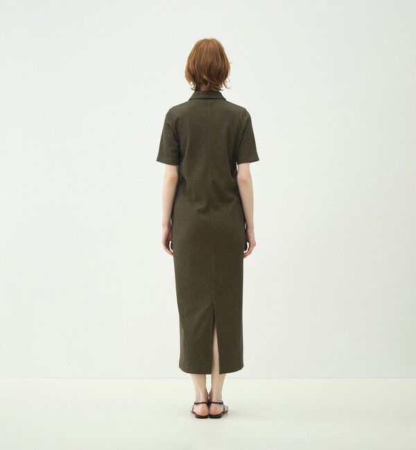 MACPHEE「ヘザーリブ ポロカラーワンピース」|ワンピース|