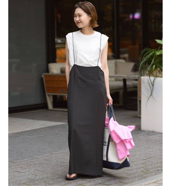 SLOBE IENA「《2枚セット/WEB限定/追加2予約》アイラインキャミワンピース&times;ノースリーブTEEセット」|ワンピース|