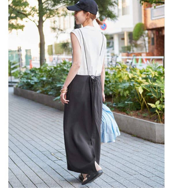 SLOBE IENA「《2枚セット/WEB限定/追加2予約》アイラインキャミワンピース&times;ノースリーブTEEセット」|ワンピース|