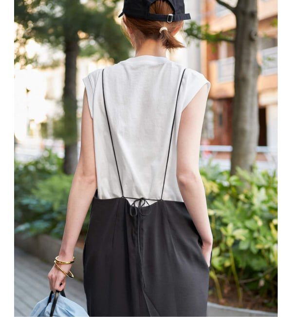 SLOBE IENA「《2枚セット/WEB限定/追加2予約》アイラインキャミワンピース&times;ノースリーブTEEセット」|ワンピース|