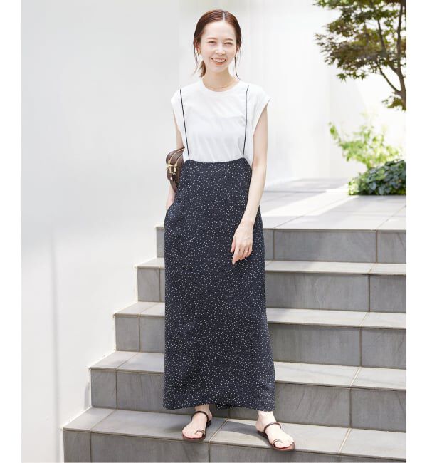 SLOBE IENA「《2枚セット/WEB限定/追加2予約》アイラインキャミワンピース&times;ノースリーブTEEセット」|ワンピース|