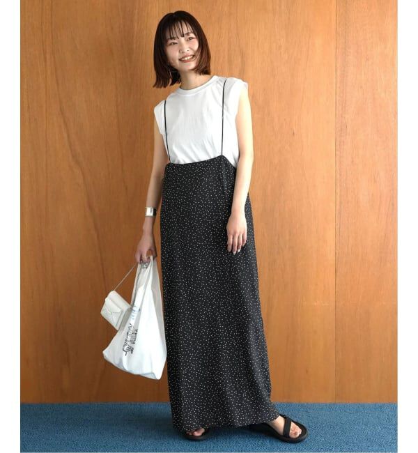 SLOBE IENA「《2枚セット/WEB限定/追加2予約》アイラインキャミワンピース&times;ノースリーブTEEセット」|ワンピース|