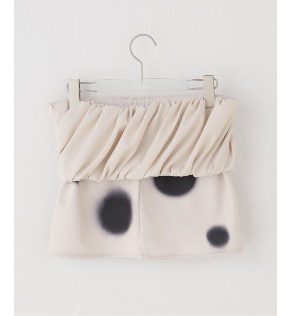 PULP「【Geek Office / ギークオフィス】OPEN YY / Woven ROLLED WAIST DOT MINI SKIRT」|スカート|