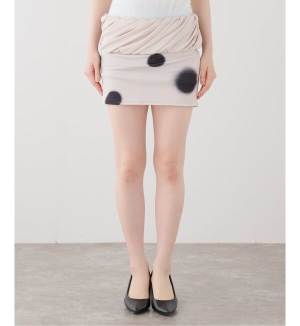 PULP「【Geek Office / ギークオフィス】OPEN YY / Woven ROLLED WAIST DOT MINI SKIRT」|スカート|