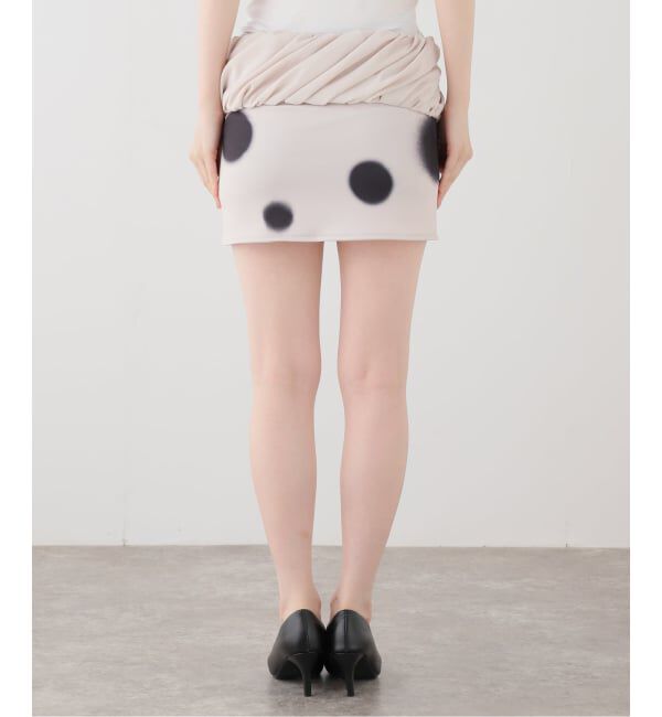 PULP「【Geek Office / ギークオフィス】OPEN YY / Woven ROLLED WAIST DOT MINI SKIRT」|スカート|