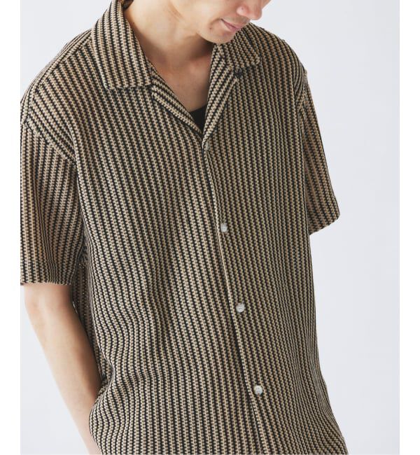 JOURNAL STANDARD relume「《予約》ストライプ カラーレース オープンカラー 半袖シャツ」|シャツ・ブラウス|