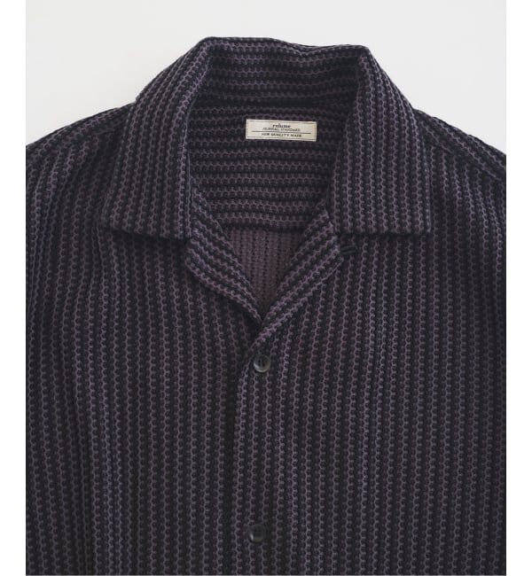 JOURNAL STANDARD relume「《予約》ストライプ カラーレース オープンカラー 半袖シャツ」|シャツ・ブラウス|