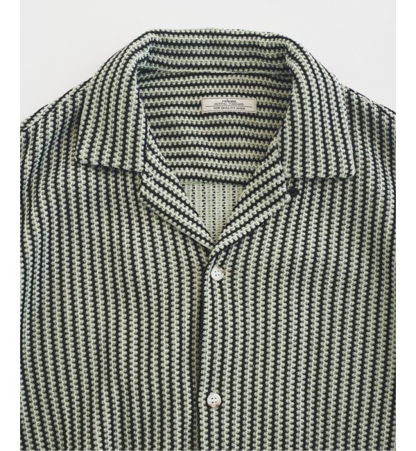 JOURNAL STANDARD relume「《予約》ストライプ カラーレース オープンカラー 半袖シャツ」|シャツ・ブラウス|