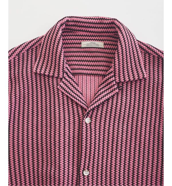 JOURNAL STANDARD relume「《予約》ストライプ カラーレース オープンカラー 半袖シャツ」|シャツ・ブラウス|