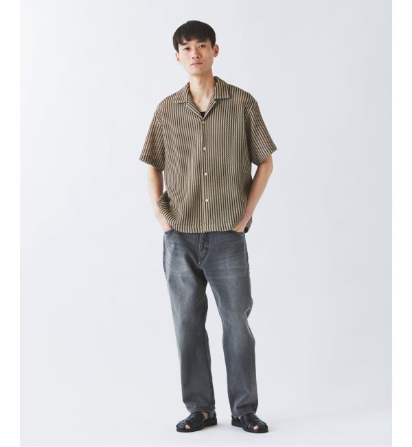 JOURNAL STANDARD relume「《予約》ストライプ カラーレース オープンカラー 半袖シャツ」|シャツ・ブラウス|