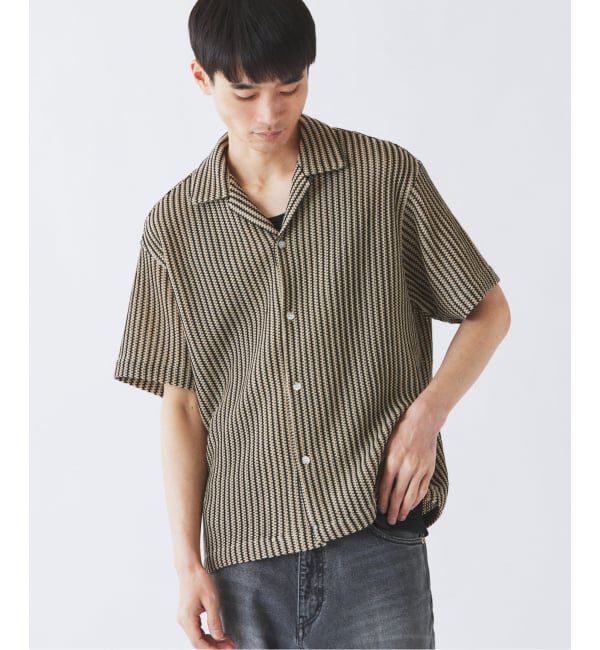 JOURNAL STANDARD relume「《予約》ストライプ カラーレース オープンカラー 半袖シャツ」|シャツ・ブラウス|