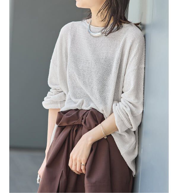 JOURNAL STANDARD「《追加予約》ペーパーヤーンカノコルーズプルオーバー」|ニット・セーター|ホワイト B