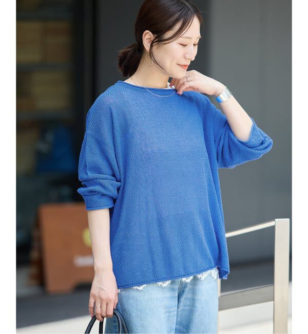 JOURNAL STANDARD「《追加予約》ペーパーヤーンカノコルーズプルオーバー」|ニット・セーター|ブルー A